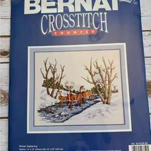 Bernat Crosstitch Kit - Winter Gathering in Blue